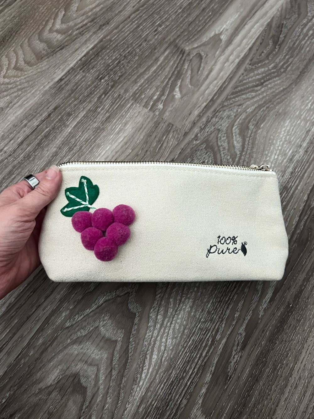100% Pure Fruit Pigmented fruit lined makeup or brush bag pouch